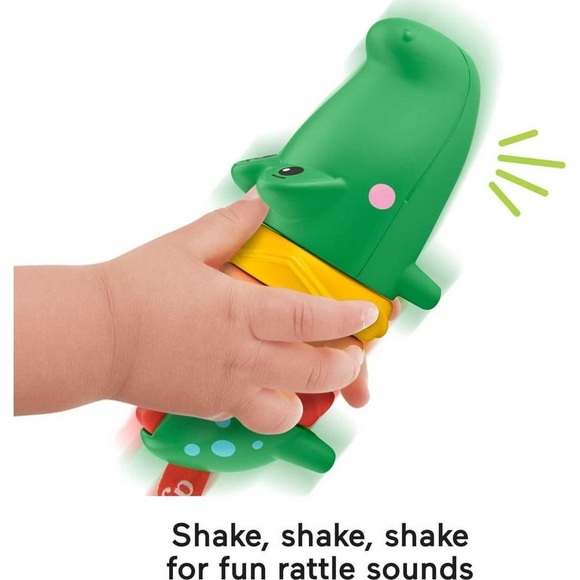 Fisher-Price clicker alligator rattle sensory toy for infants Ages 6+ Months - Picture 3 of 7